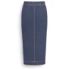 Women Barrie Long Denim skirt in cashmere and cotton