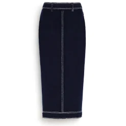 Women Barrie Long Denim skirt in cashmere and cotton