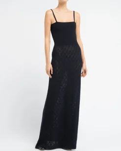 Women Barrie Long dress with straps in cashmere lace