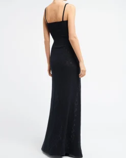Women Barrie Long dress with straps in cashmere lace