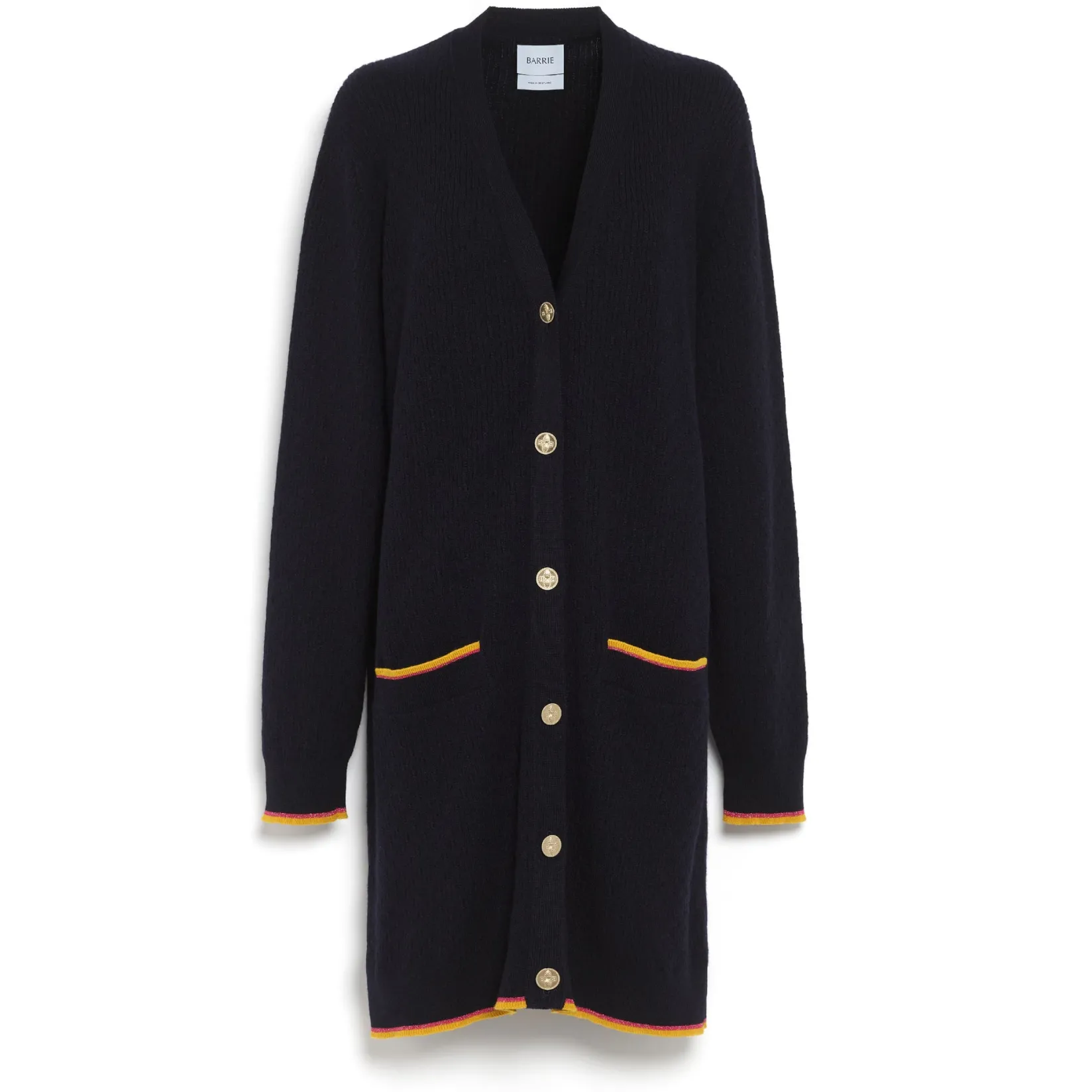 Women Barrie Long V-neck cardigan in lightweight cashmere