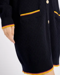 Women Barrie Long V-neck cardigan in lightweight cashmere