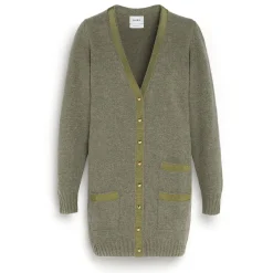 Women Barrie Long wool cardigan with ribbon detail