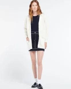 Women Barrie Long wool cardigan with ribbon detail