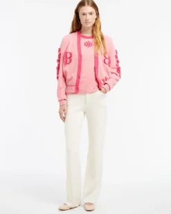 Women Barrie Mottled cashmere B logo V-neck cardigan