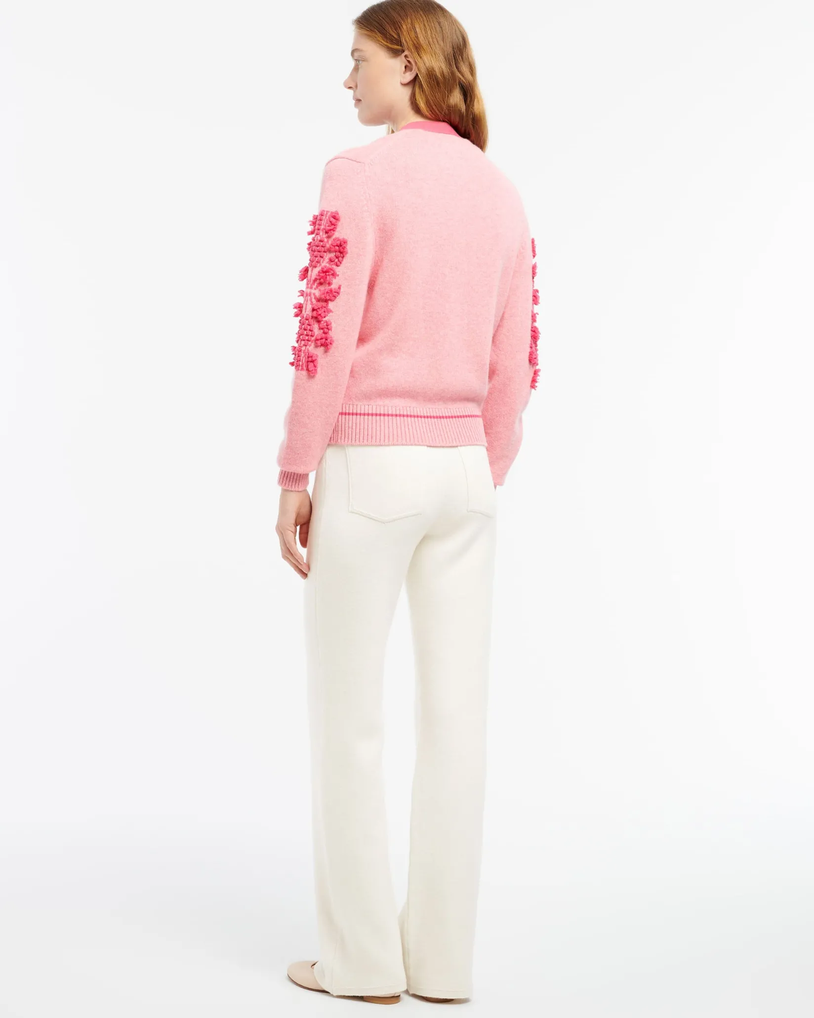 Women Barrie Mottled cashmere B logo V-neck cardigan