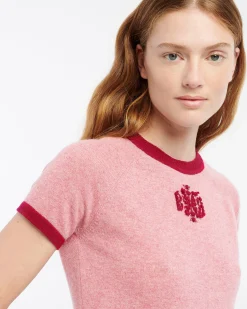 Women Barrie Mottled cashmere top with B logo