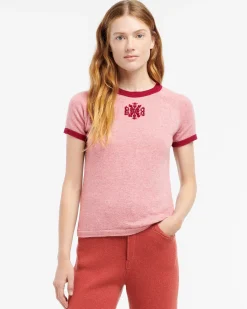 Women Barrie Mottled cashmere top with B logo