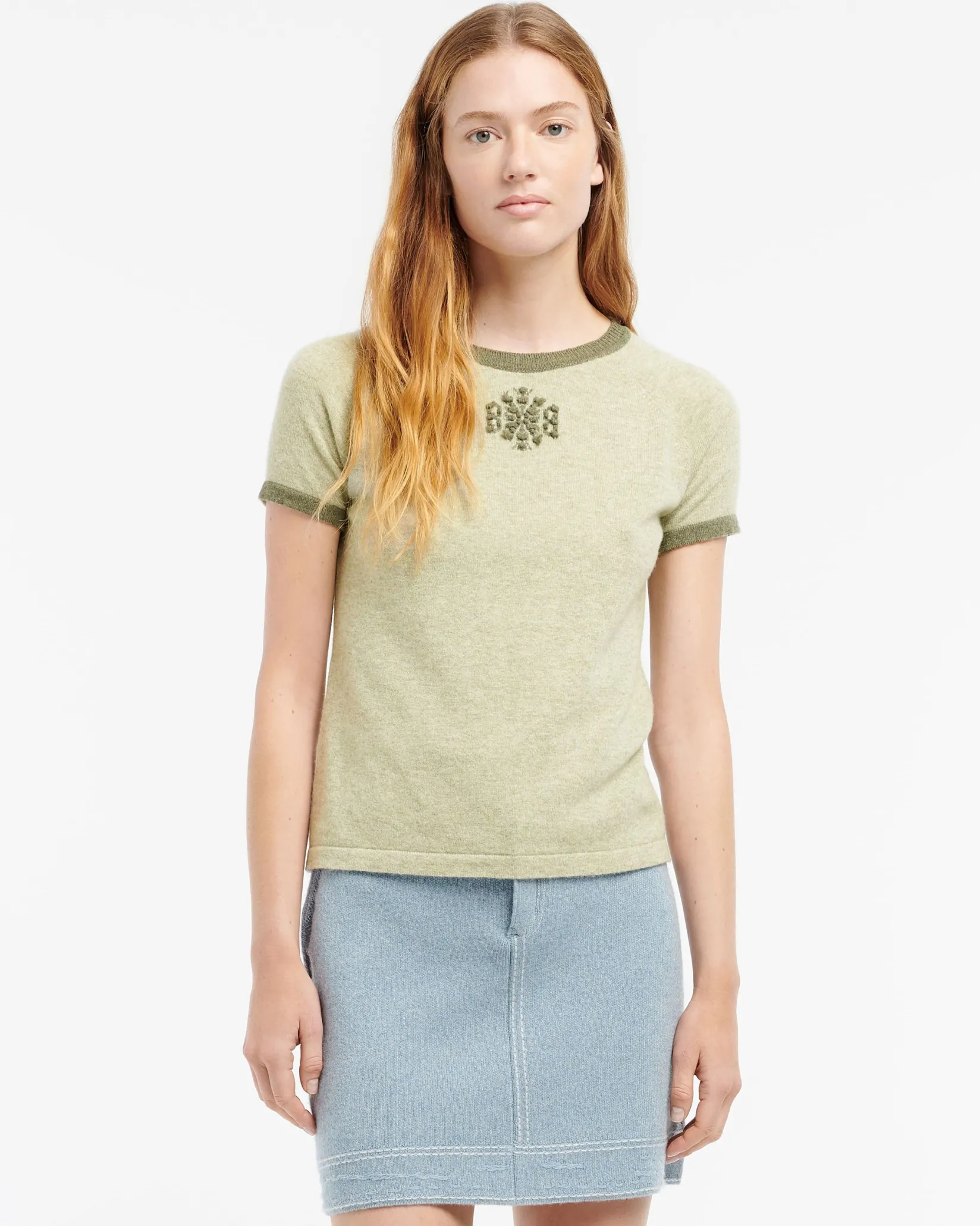 Women Barrie Mottled cashmere top with B logo