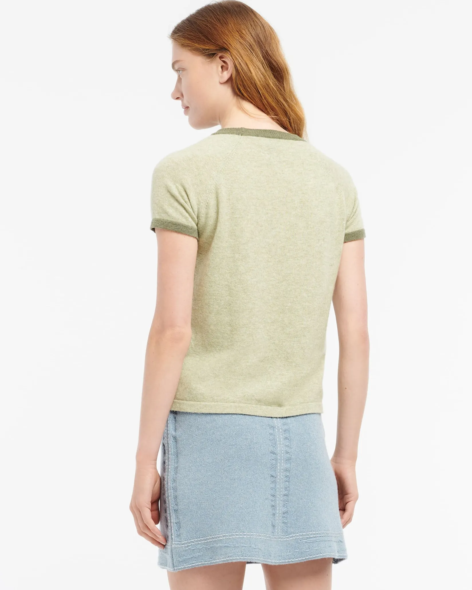 Women Barrie Mottled cashmere top with B logo