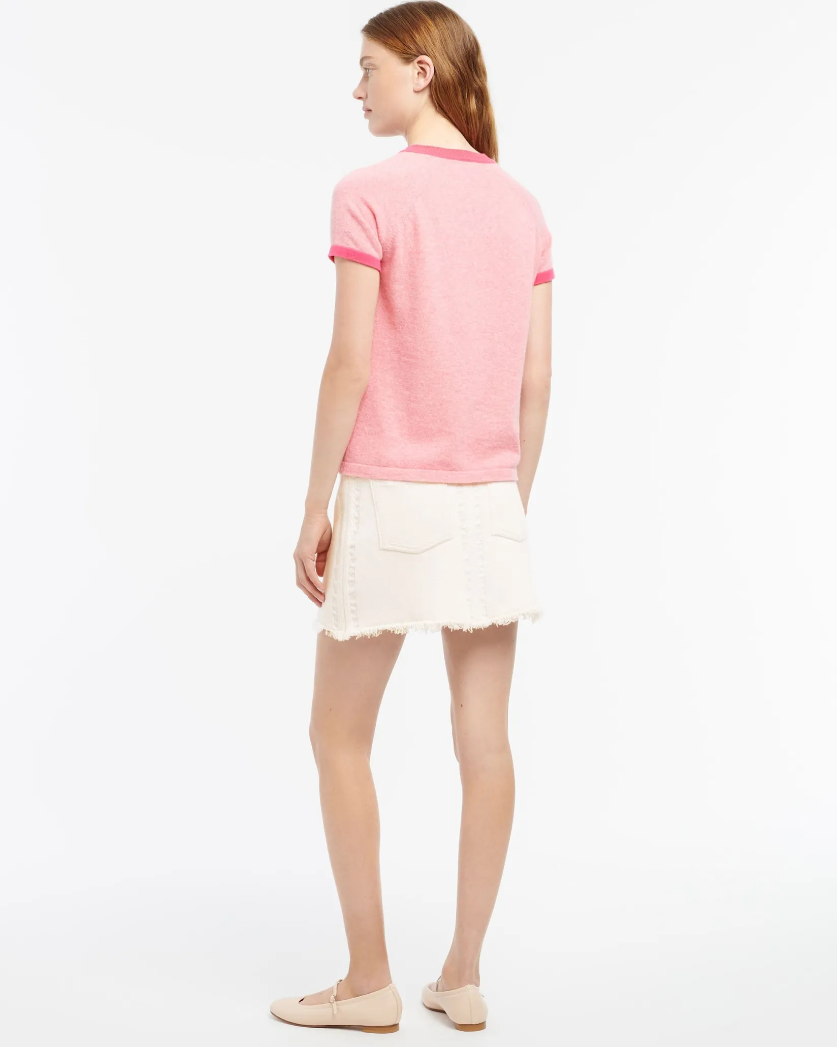 Women Barrie Mottled cashmere top with B logo