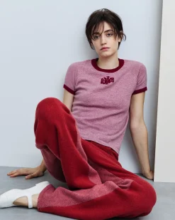 Women Barrie Mottled cashmere top with B logo
