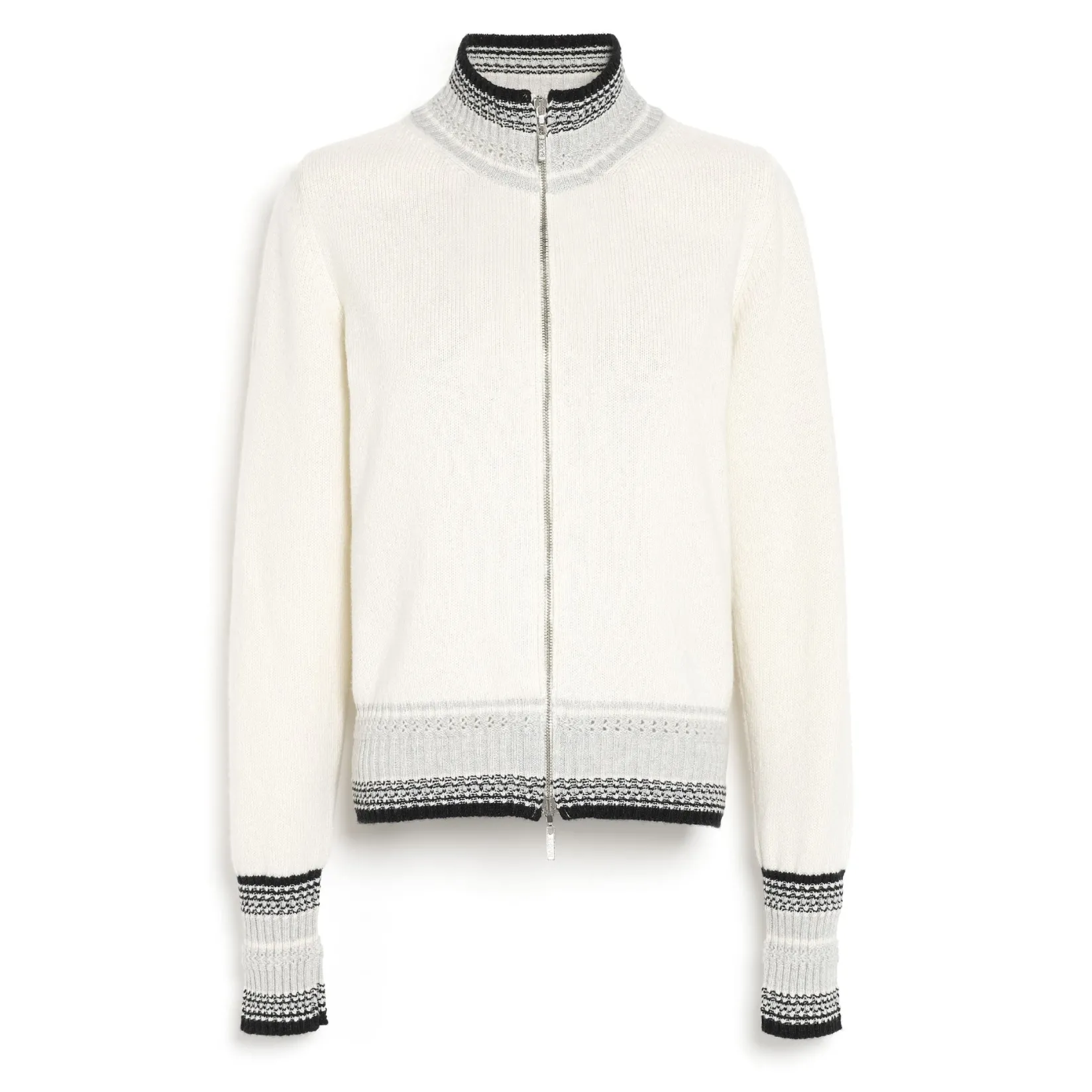 Women Barrie Mottled cashmere zip-up cardigan