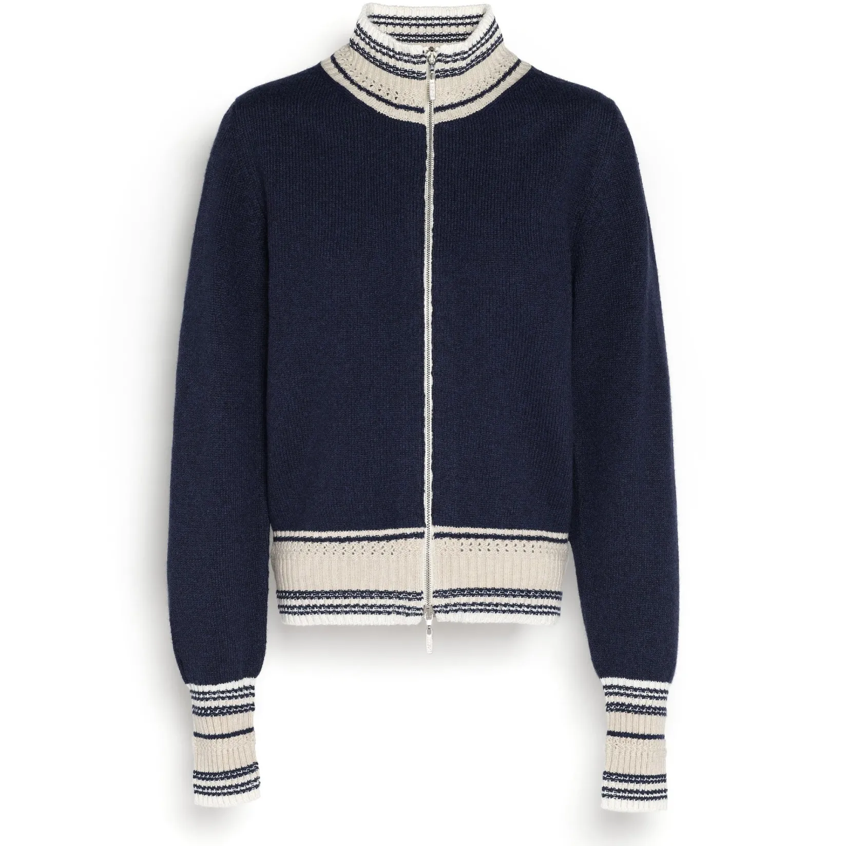 Women Barrie Mottled cashmere zip-up cardigan