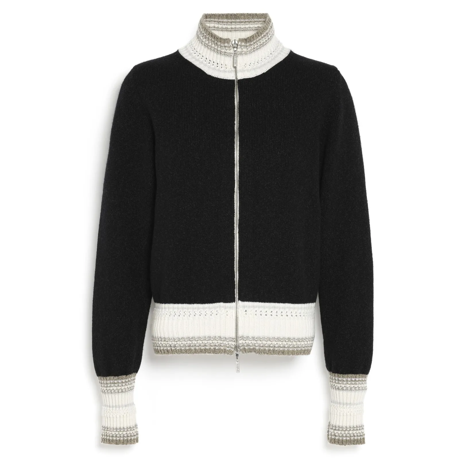 Women Barrie Mottled cashmere zip-up cardigan