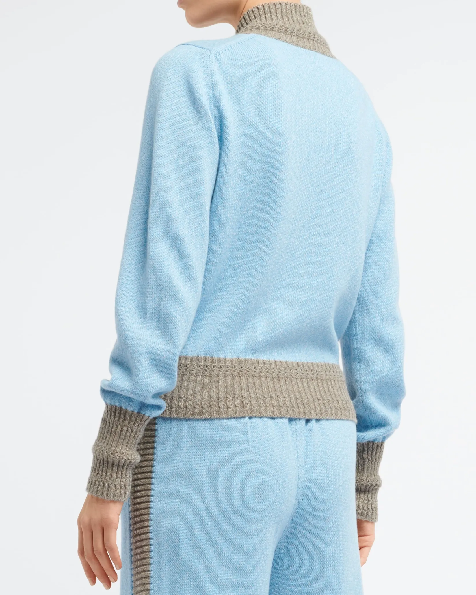 Women Barrie Mottled cashmere zip-up cardigan