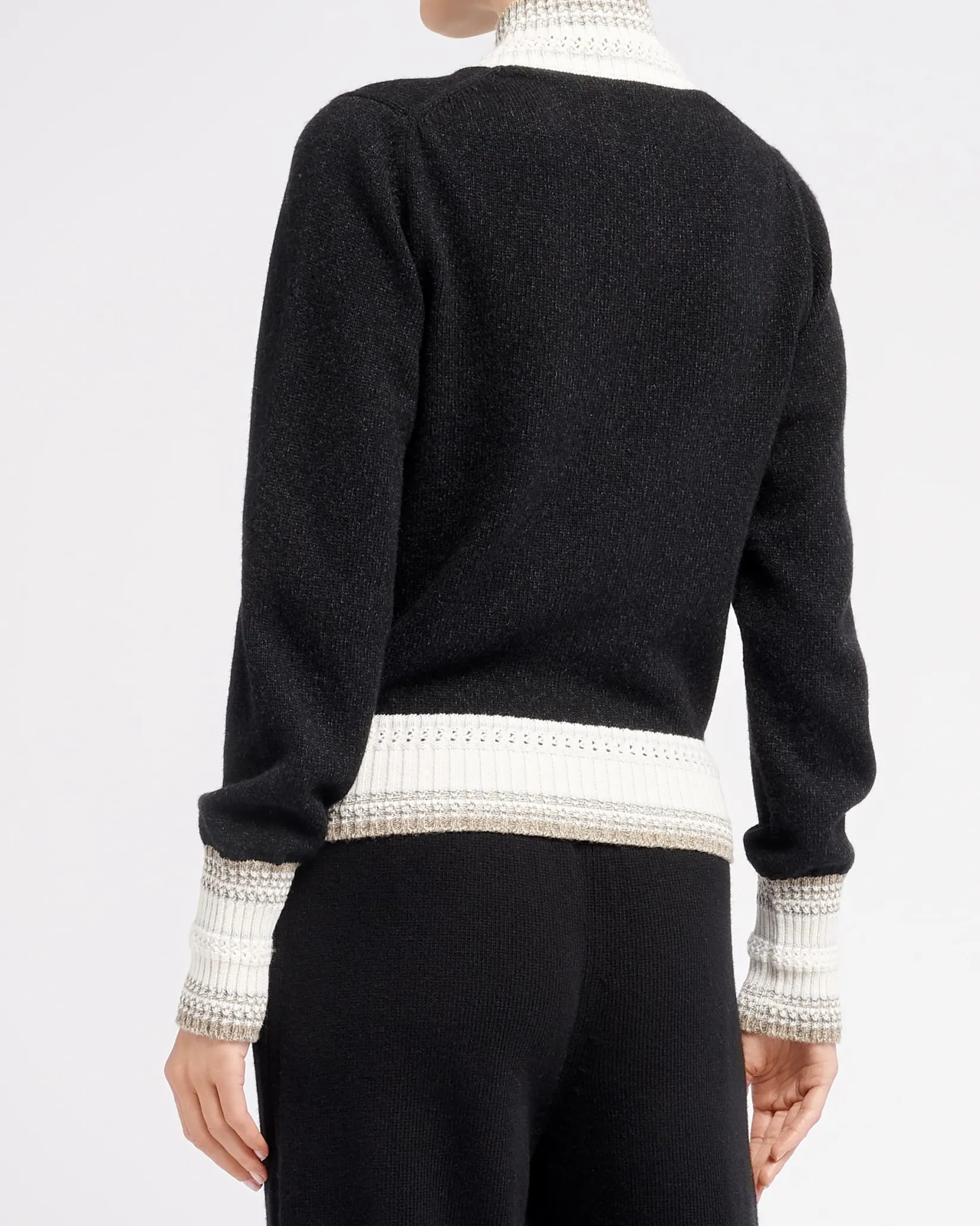 Women Barrie Mottled cashmere zip-up cardigan