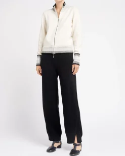 Women Barrie Mottled cashmere zip-up cardigan