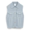 Women Barrie Oversized sleeveless denim jacket in cashmere and cotton