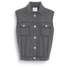 Women Barrie Oversized sleeveless denim jacket in cashmere and cotton