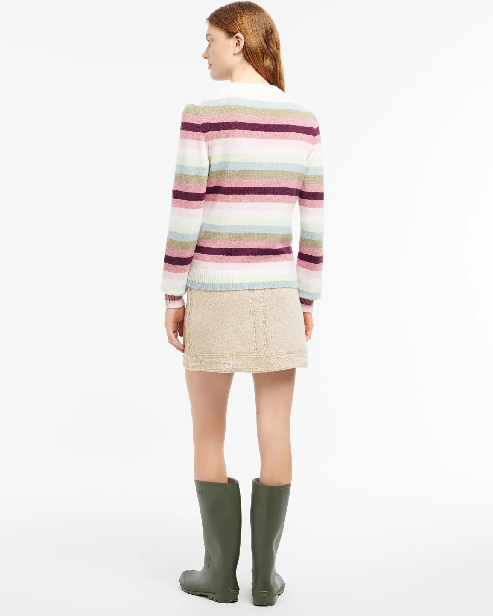 Women Barrie Patchwork Denim skirt in cashmere and cotton