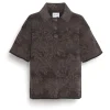 Women Barrie Polo shirt in cashmere with thistle motif