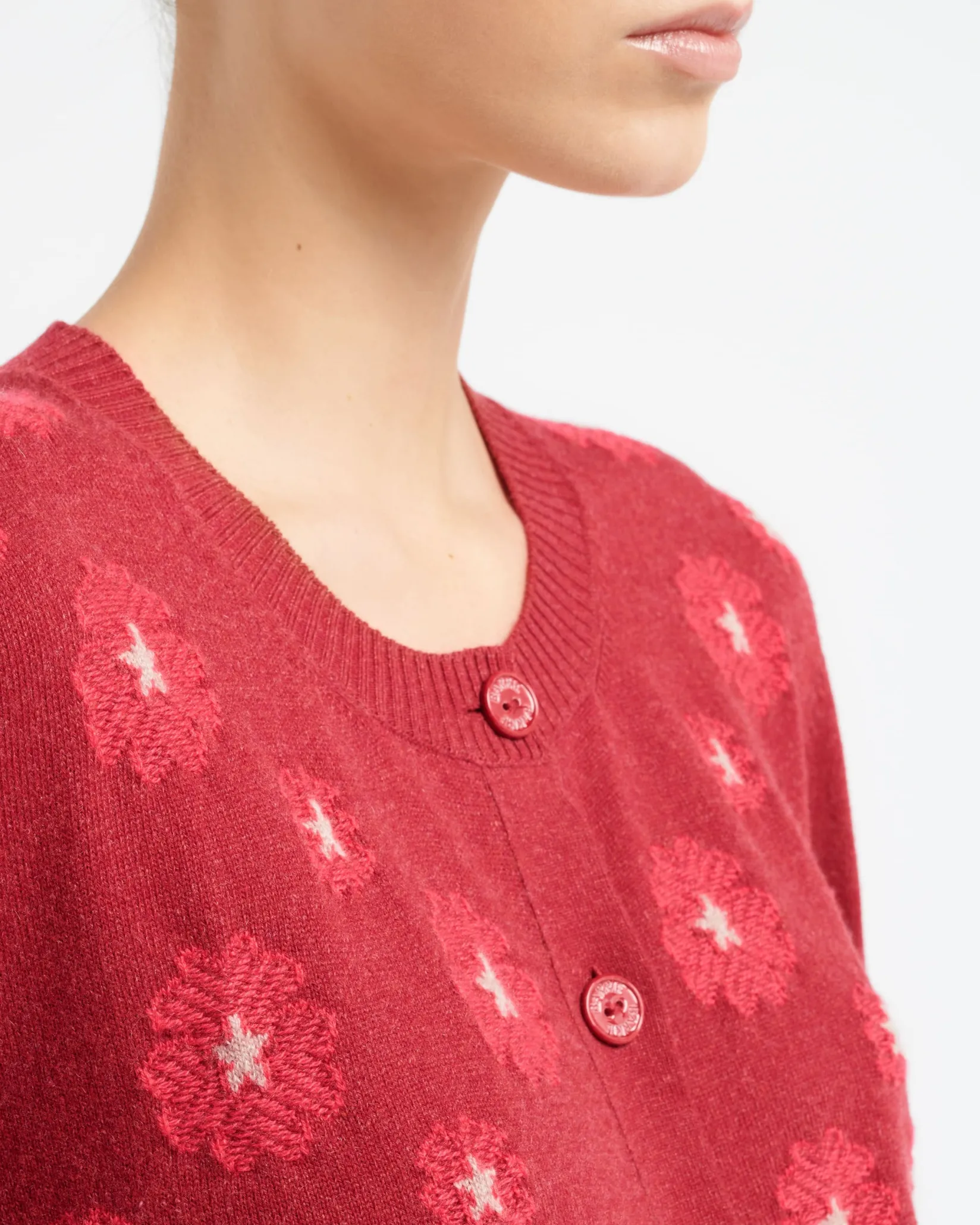 Women Barrie Poppy cashmere and cotton cardigan