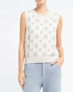 Women Barrie Poppy cashmere and cotton top