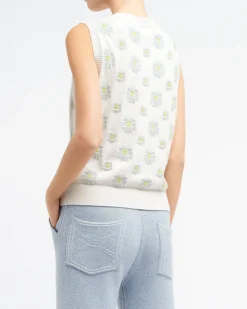 Women Barrie Poppy cashmere and cotton top