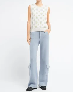 Women Barrie Poppy cashmere and cotton top