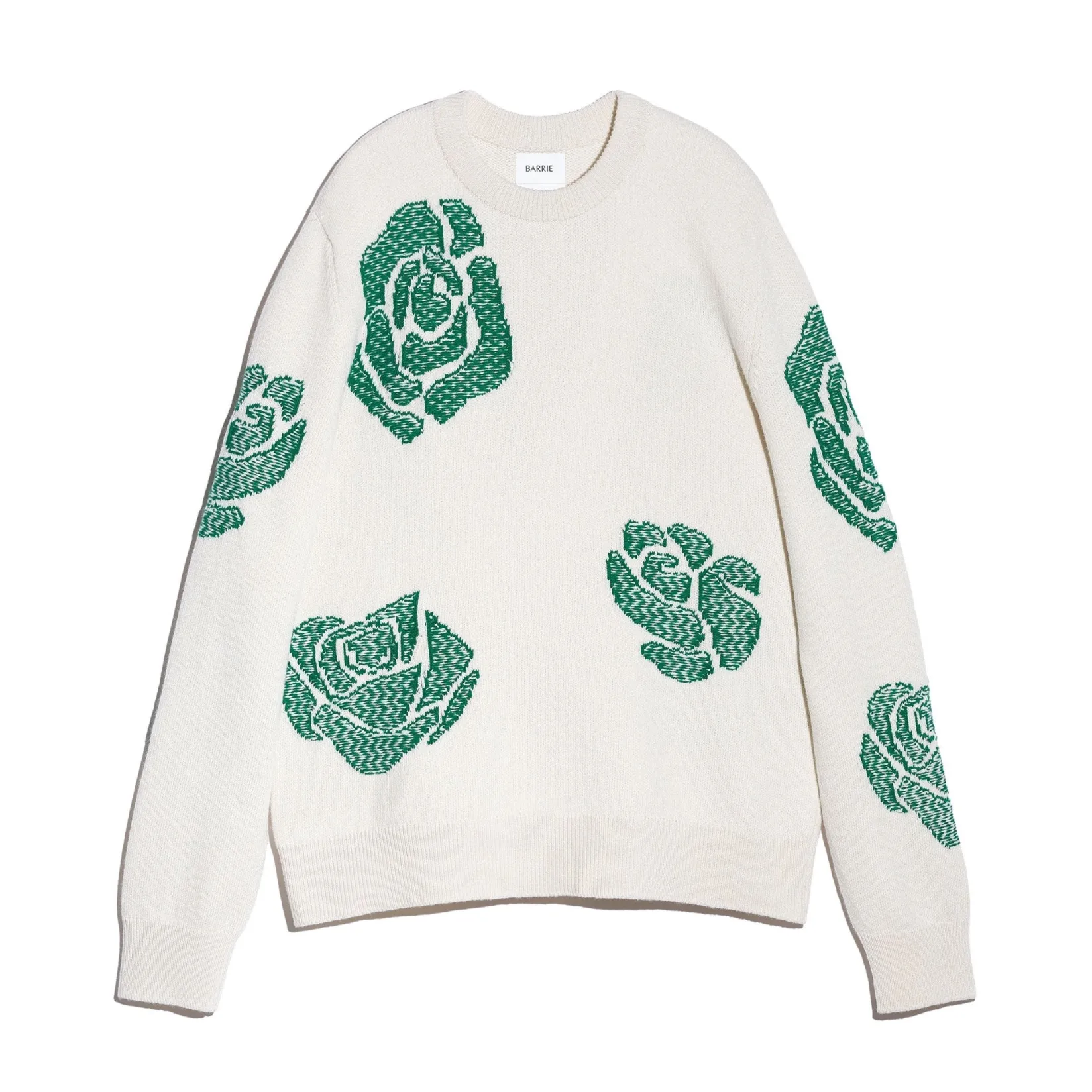 Barrie Roses round-neck cashmere jumper