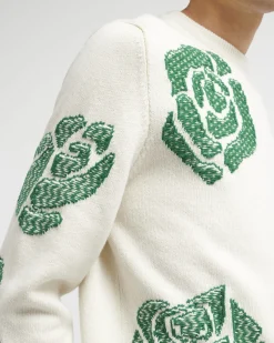 Barrie Roses round-neck cashmere jumper