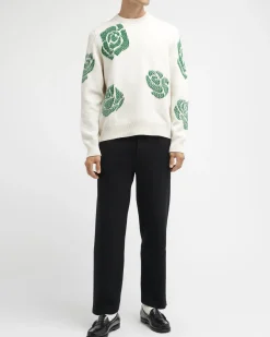 Barrie Roses round-neck cashmere jumper