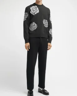 Barrie Roses round-neck cashmere jumper