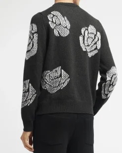 Barrie Roses round-neck cashmere jumper