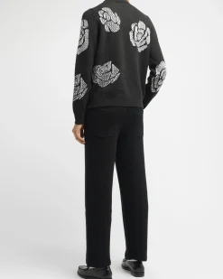 Barrie Roses round-neck cashmere jumper