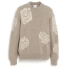 Barrie Round-neck cashmere jumper with roses motif