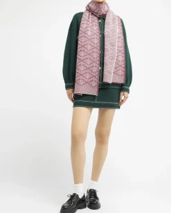 Women Barrie Scarf in cashmere with a monogram motif