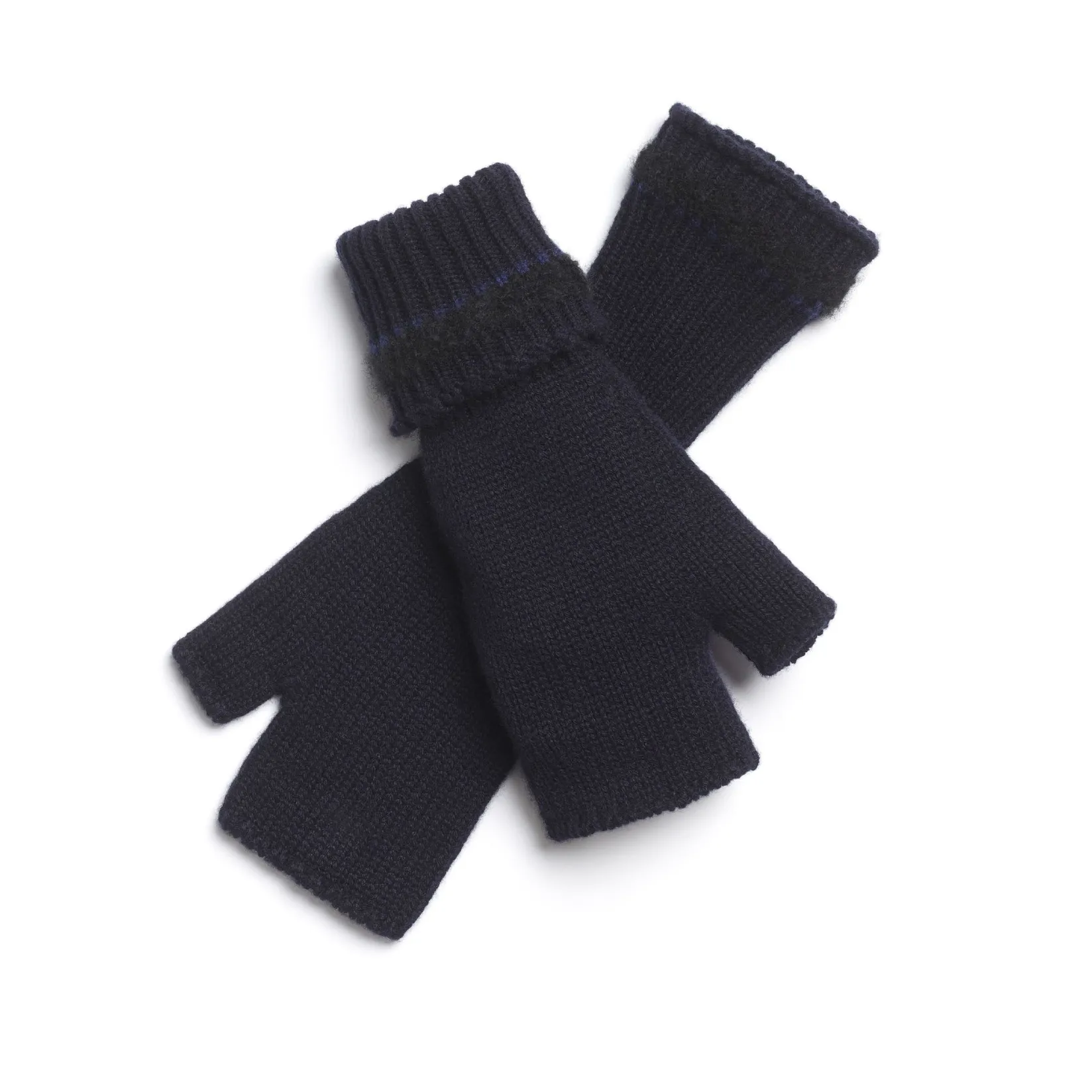 Women Barrie Shearling-effect cashmere fingerless gloves