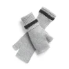 Women Barrie Shearling-effect cashmere fingerless gloves