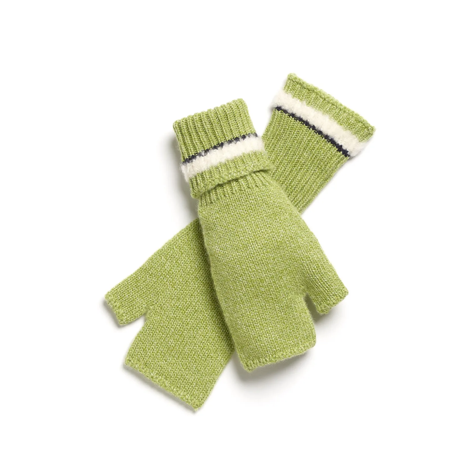 Women Barrie Shearling-effect cashmere fingerless gloves