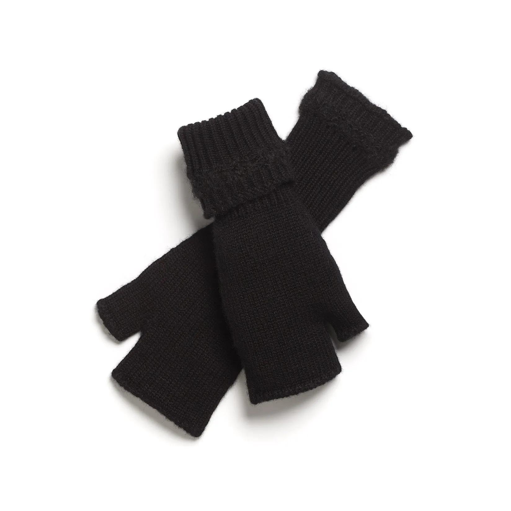 Women Barrie Shearling-effect cashmere fingerless gloves