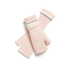 Women Barrie Shearling-effect cashmere fingerless gloves