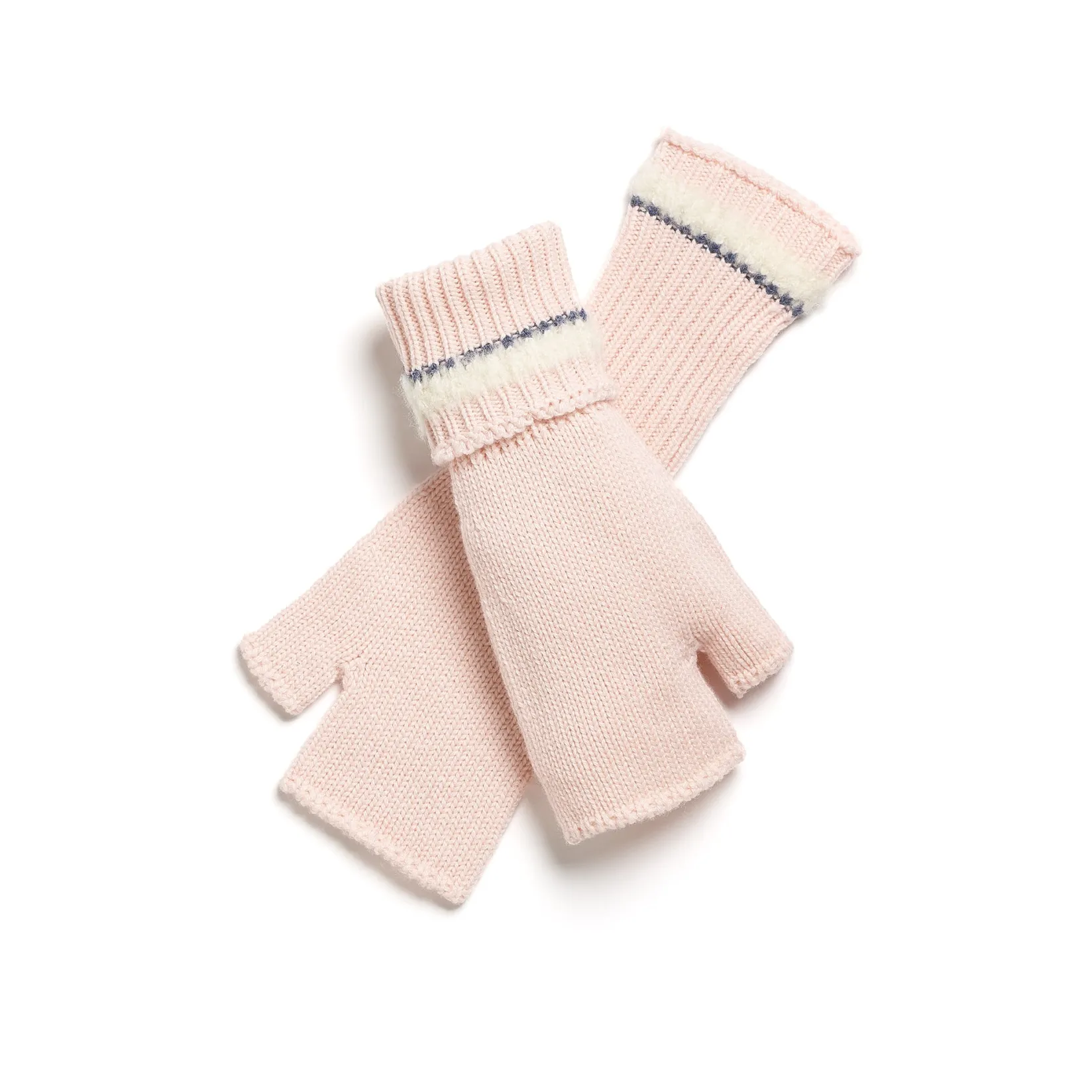 Women Barrie Shearling-effect cashmere fingerless gloves