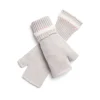 Women Barrie Shearling-effect cashmere fingerless gloves