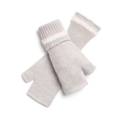 Women Barrie Shearling-effect cashmere fingerless gloves