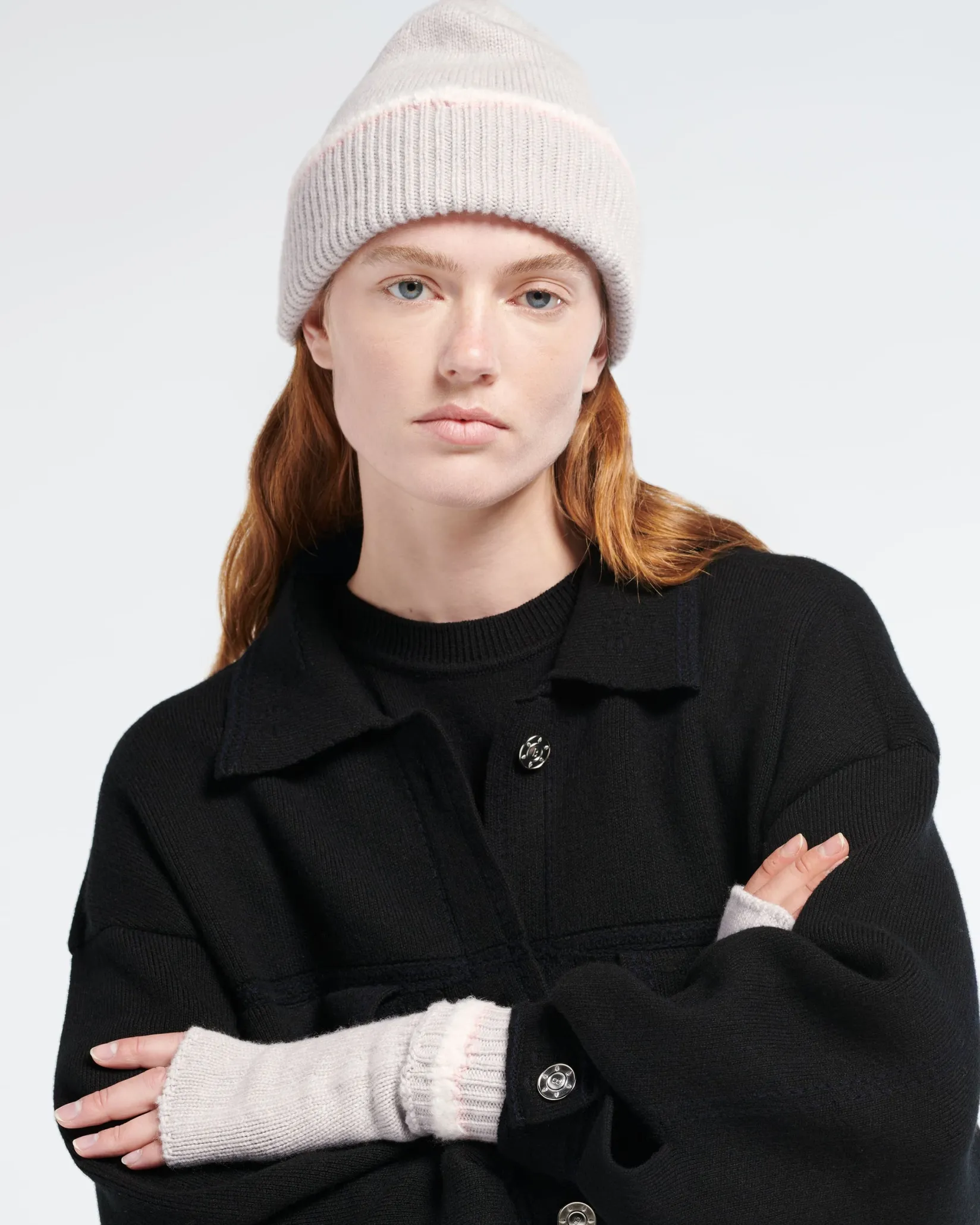 Women Barrie Shearling-effect cashmere beanie