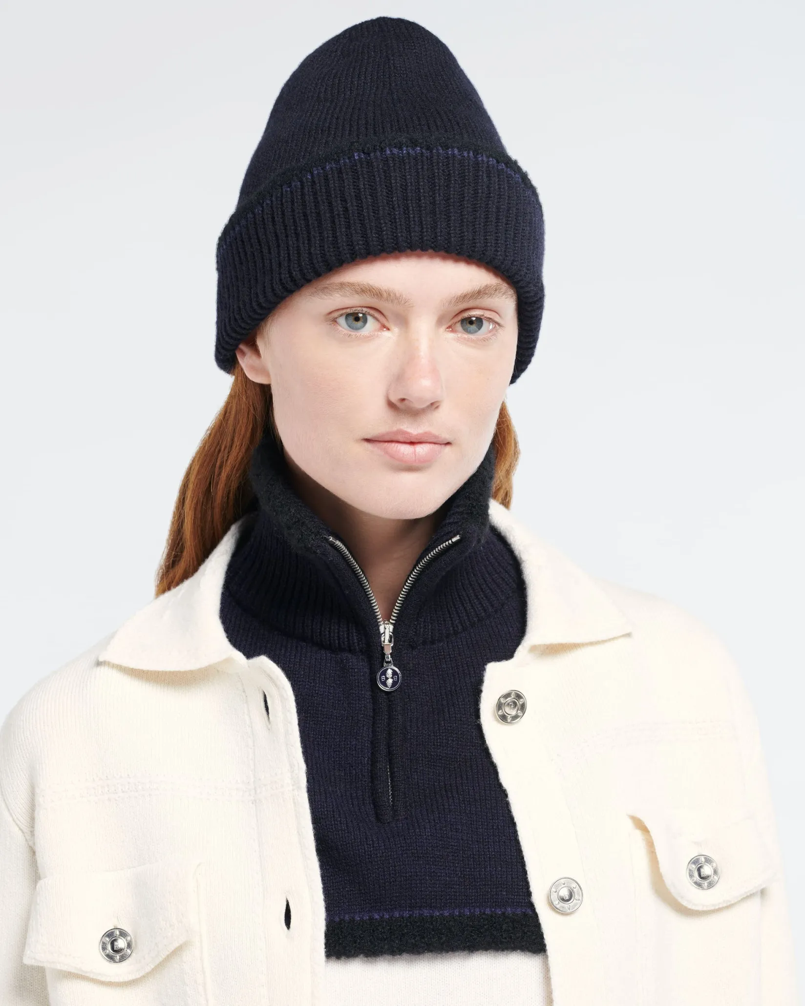 Women Barrie Shearling-effect cashmere beanie