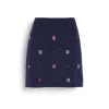 Women Barrie Short skirt in cashmere and cotton with floral motif