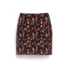 Women Barrie Short skirt in cashmere with floral motif